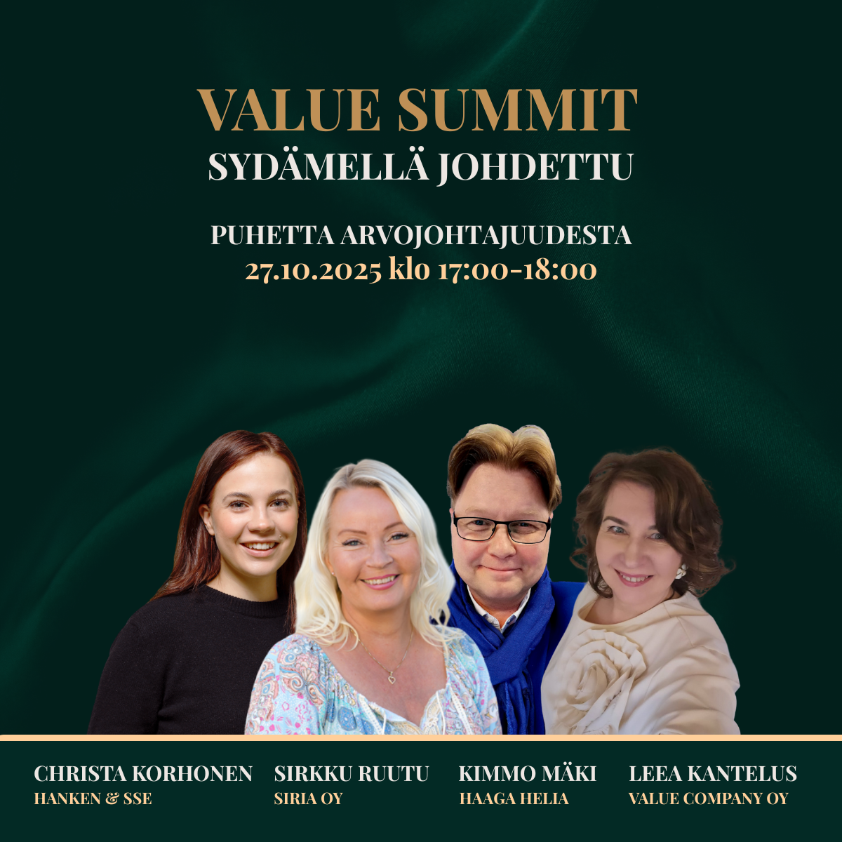 Webinaari 27.10. klo 17-18 Sydämellä Johdettu - Puhetta Arvojohtajuudesta