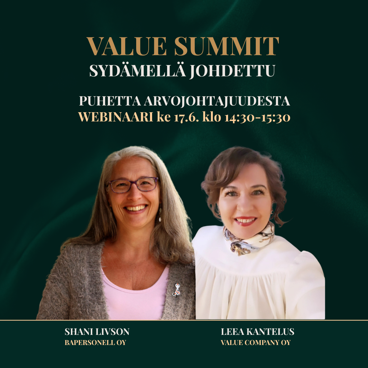 Sydämellä johdettu -webinaari: Shani Livson BA Personnel Oy